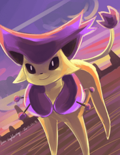 Do you have any idea how difficult it is to find interesting fan art of Delcatty?  I put it down to the fact that Delcatty herself just isn't a very interesting Pokémon at all. LucLightning (http://luclightning.deviantart.com/) has done a pretty good job, though.
