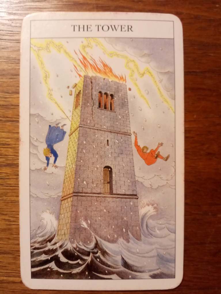 A tarot card, the Tower.