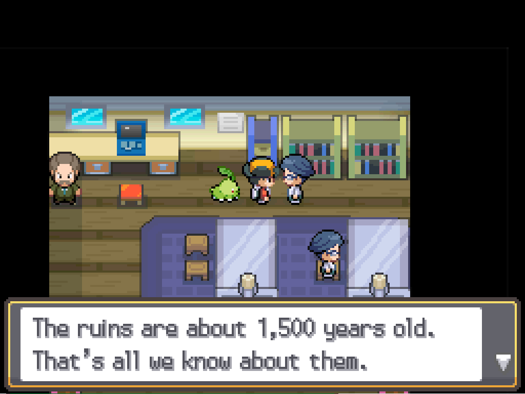 In an office with tables, computers and bookshelves, speaking to a scientist: The ruins are about 1,500 years old.  That's all we know about them.