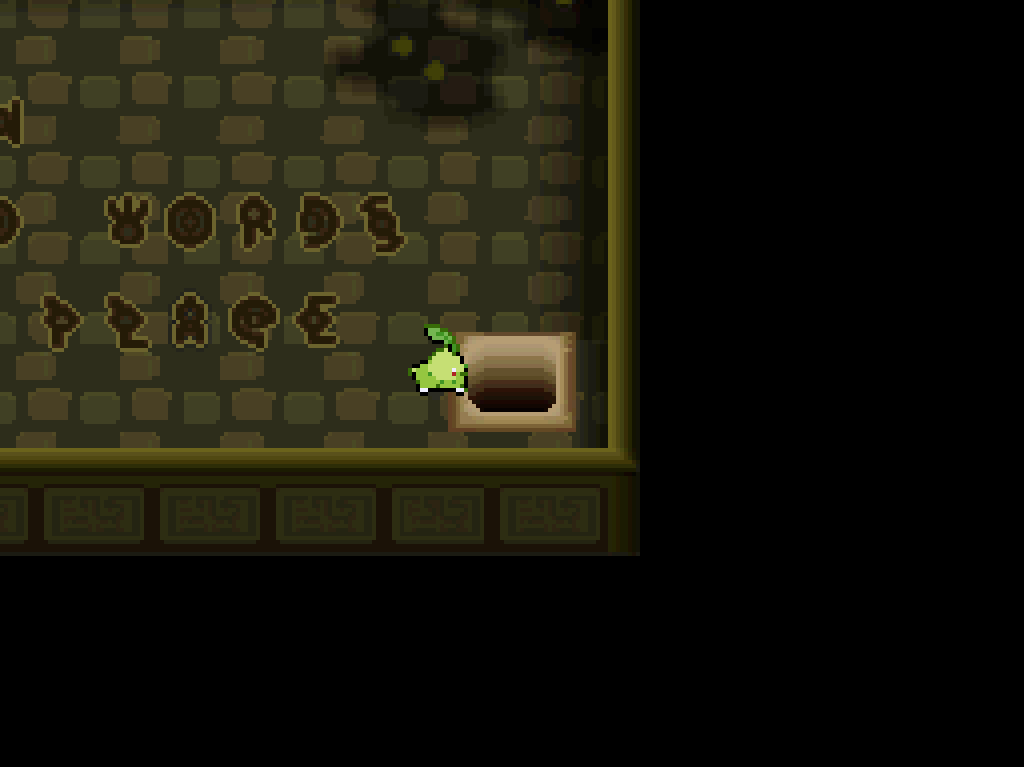 Jumping into another hole in the floor.