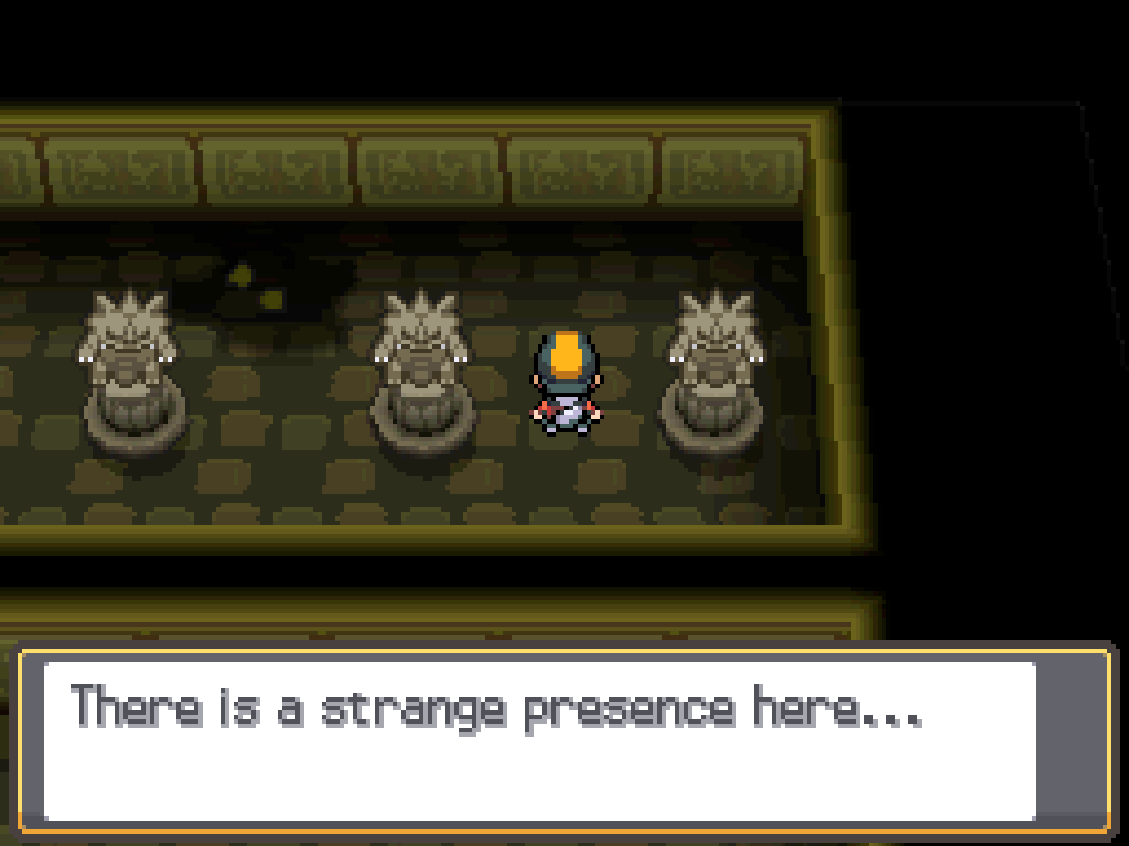 Game text: There is a strange presence here...