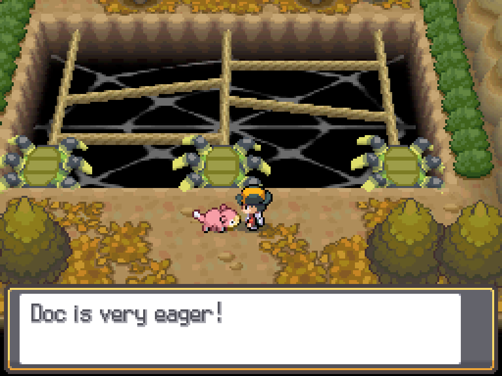 In the Azalea Gym, speaking to Doc.  Dialoogue: Doc is very eager!