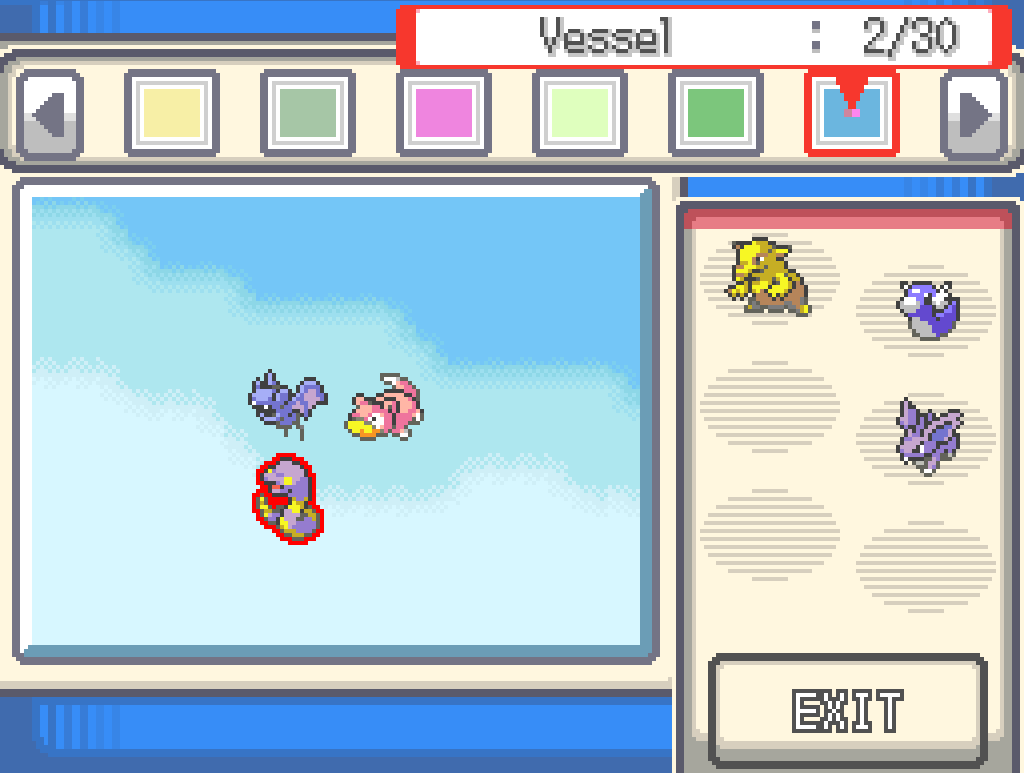 Depositing Hannah the Ekans in the Vessel PC box.