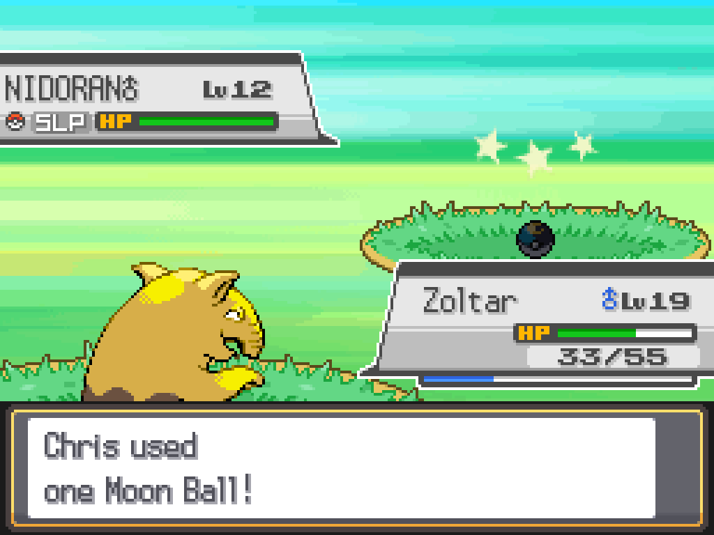 Chris used one Moon Ball!