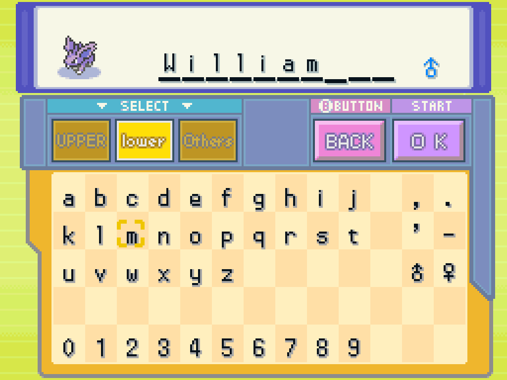 Naming Nidoran: William
