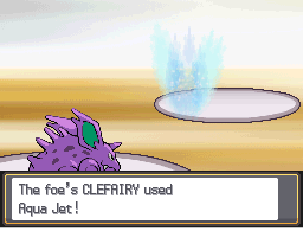 The foe's Clefairy used Aqua Jet!