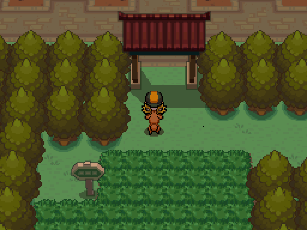 At the north end of route 36, facing a red pagoda-style archway.