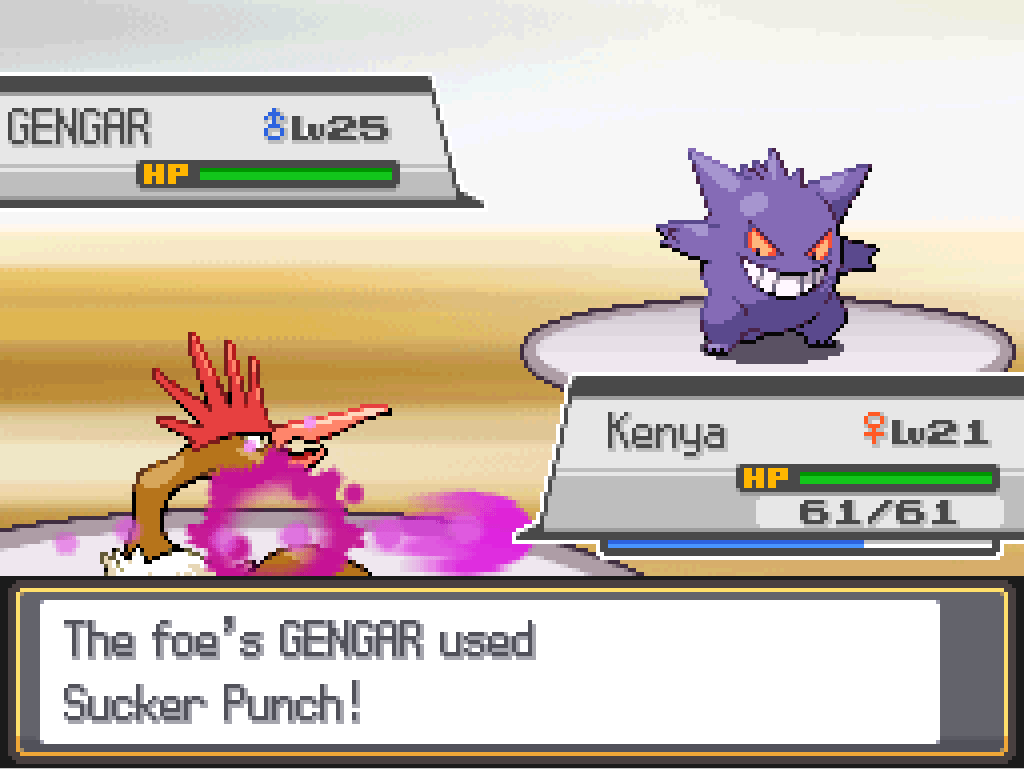 The foe's Gengar used Sucker Punch!