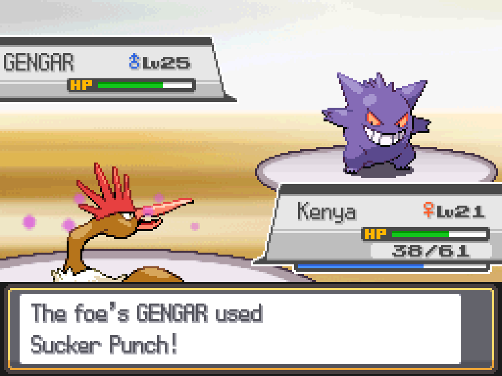 The foe's Gengar used Sucker Punch!