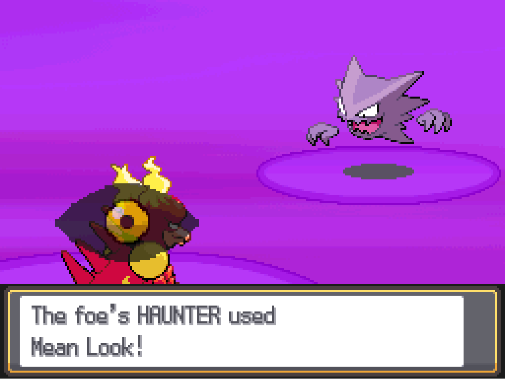 The foe's Haunter used Mean Look!