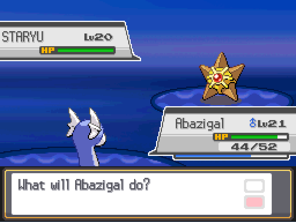 Facing a wild level 20 Staryu