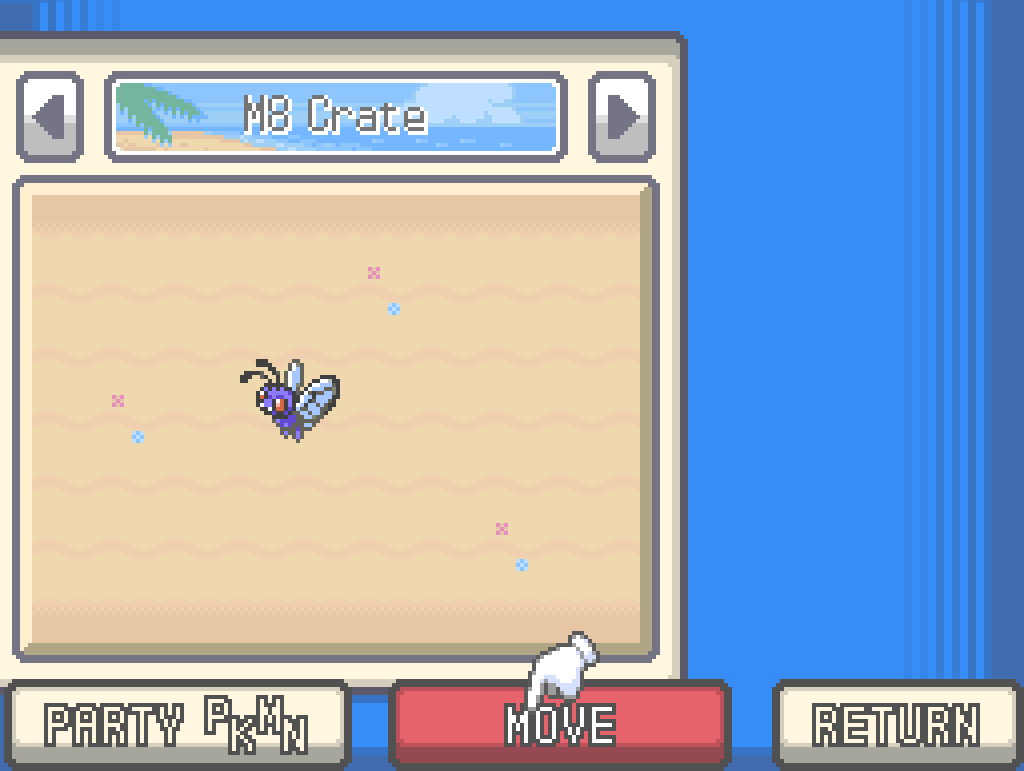 Depositing Hopewell in a PC box labelled "M8 Crate"