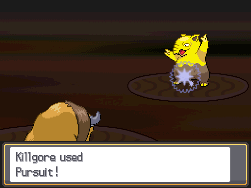 Killgore using Pursuit on Eusine's Drowzee.