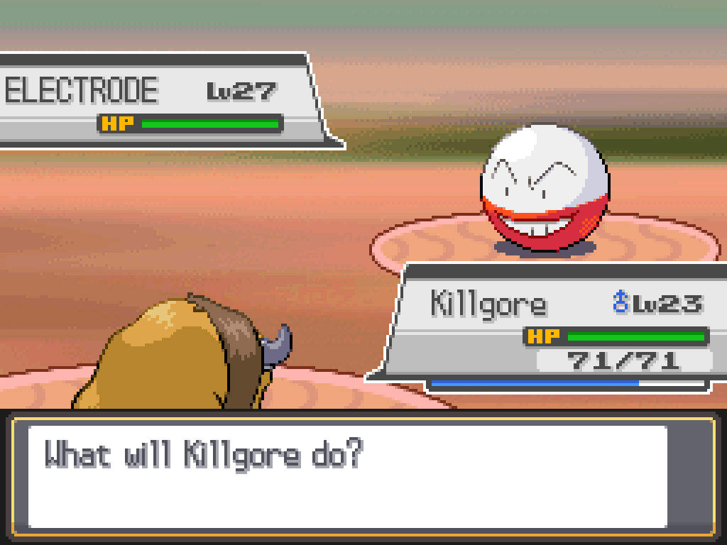 Killgore faces a level 27 Electrode.