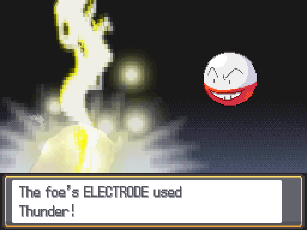 The foe's Electrode used Thunder!