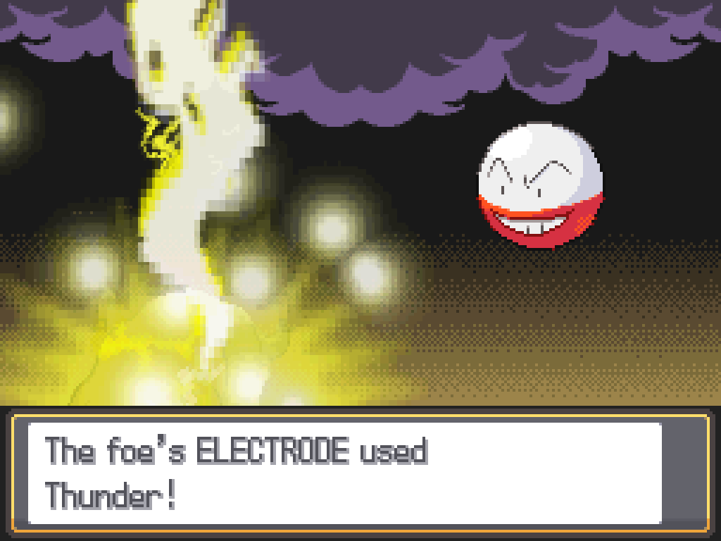 The foe's Electrode used Thunder!