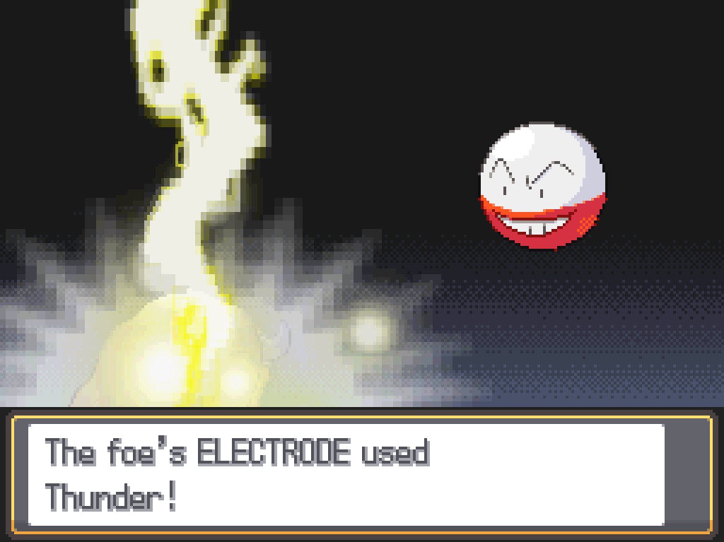 The foe's Electrode used Thunder!