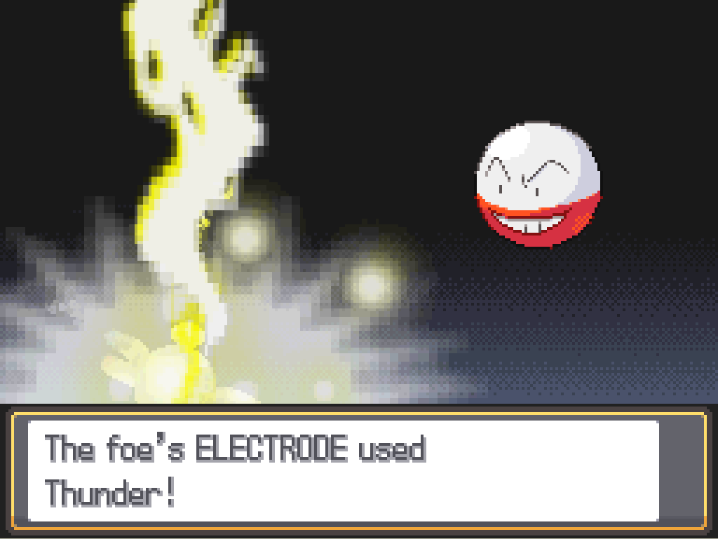 The foe's Electrode used Thunder!