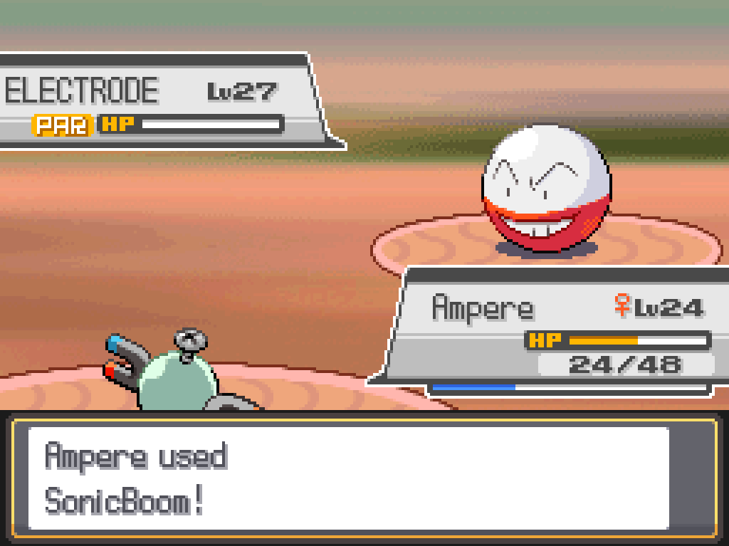 Ampere used SonicBoom! Electrode's HP is reduced to 0.