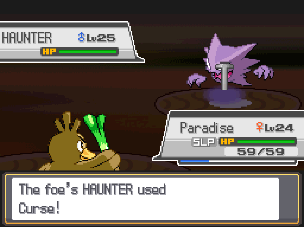 The foe's Haunter used Curse!