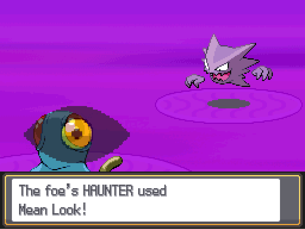 Long John Ruby the Tentacool is now on my side of the field. The foe's Haunter used Mean Look!