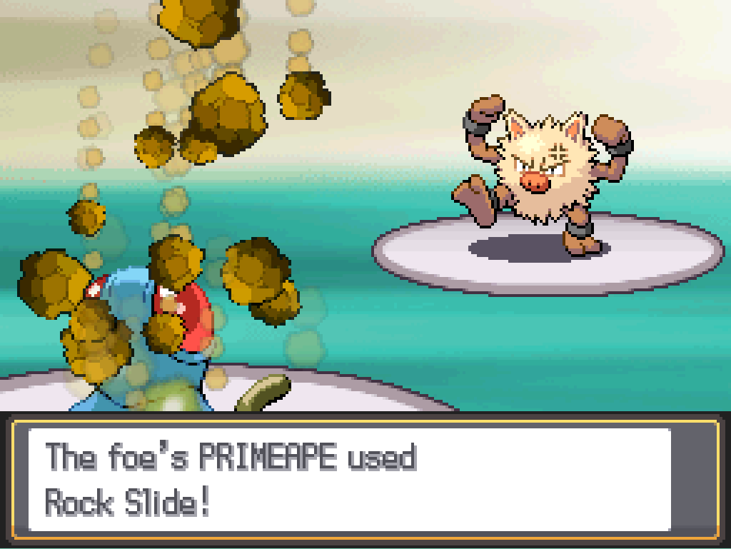 The foe's Primeape used Rock Slide!