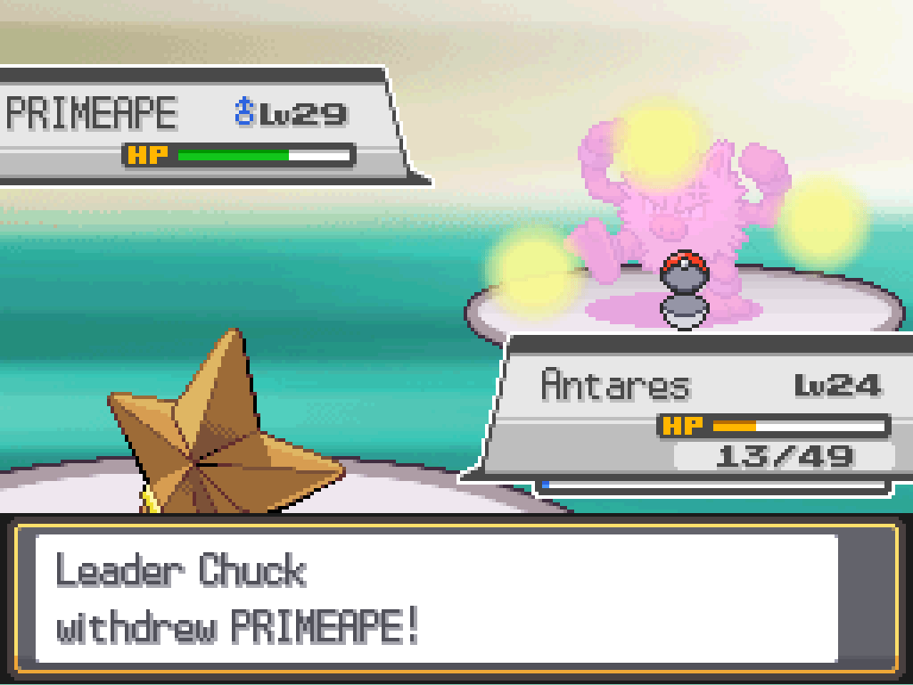 Leader Chuck withdrew Primeape!
