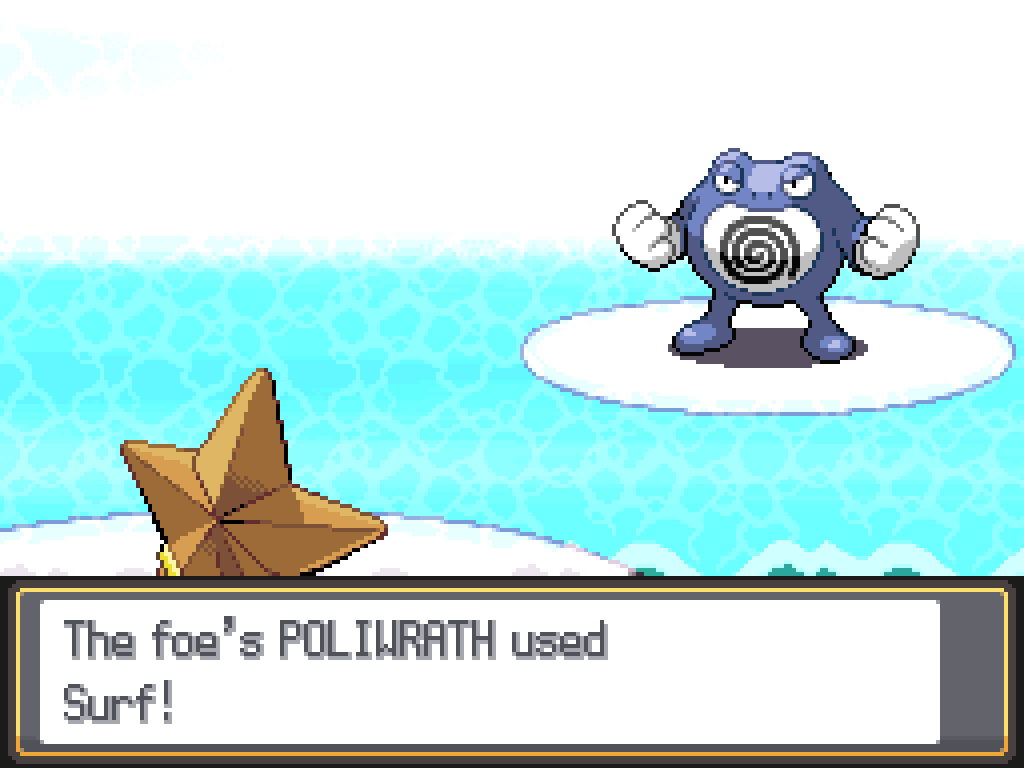 The foe's Poliwrath used Surf!