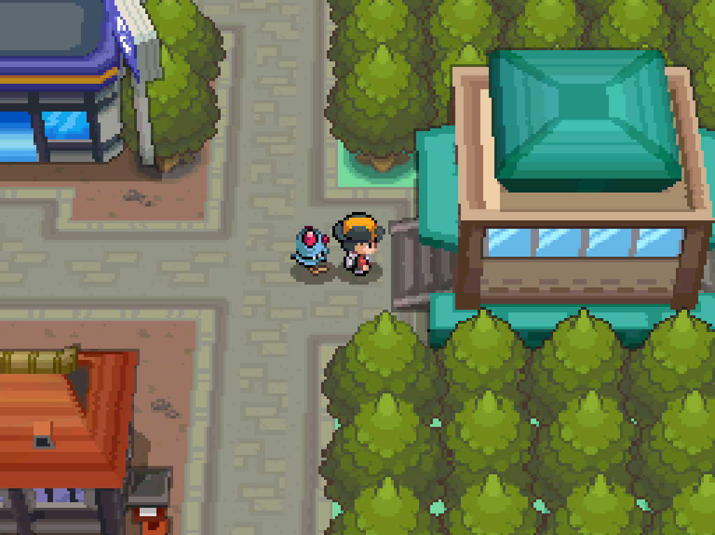 Outside a gatehouse at the east edge of Ecruteak City.