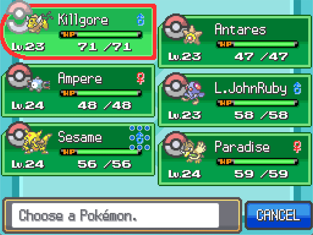 Still editing the screenshot, dragging a copy of the "male" symbol to the appropriate place next to Sesame's name.