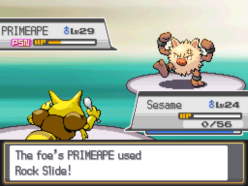 Sesame's HP is reduced to 0.