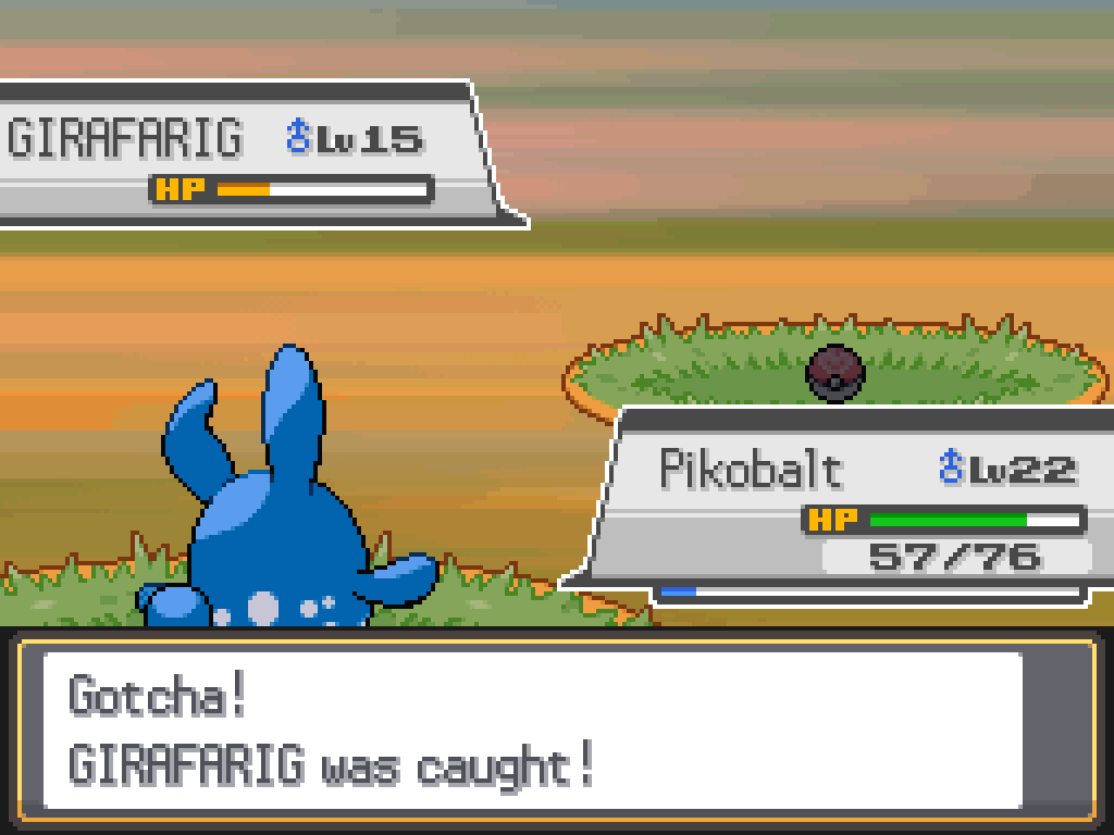 Gotcha! Girafarig was caught!