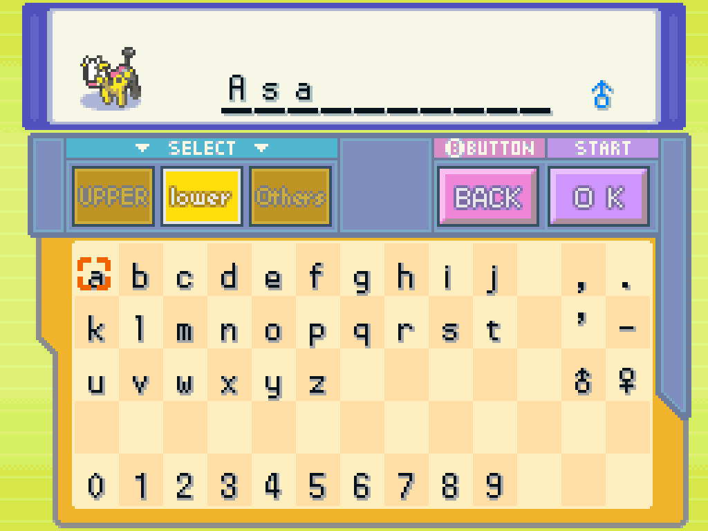 Naming Girafarig: Asa